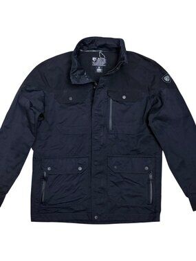 Kuhl Light Jacket Black Cotton Full Zip Hood Coat Mens Large